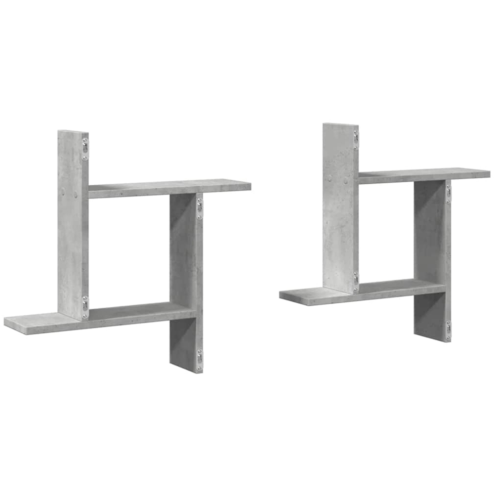 vidaXL 50 x 12 x 50cm Set of 2 Concrete Grey Wall Shelf Image 6