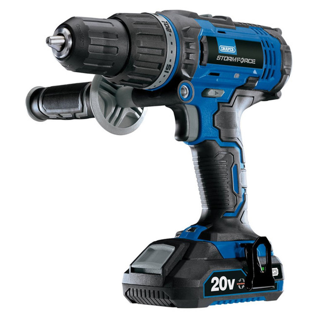 Draper Storm Force 20V Combi Drill with 2 x 2.0Ah Batteries and Charger Image 3