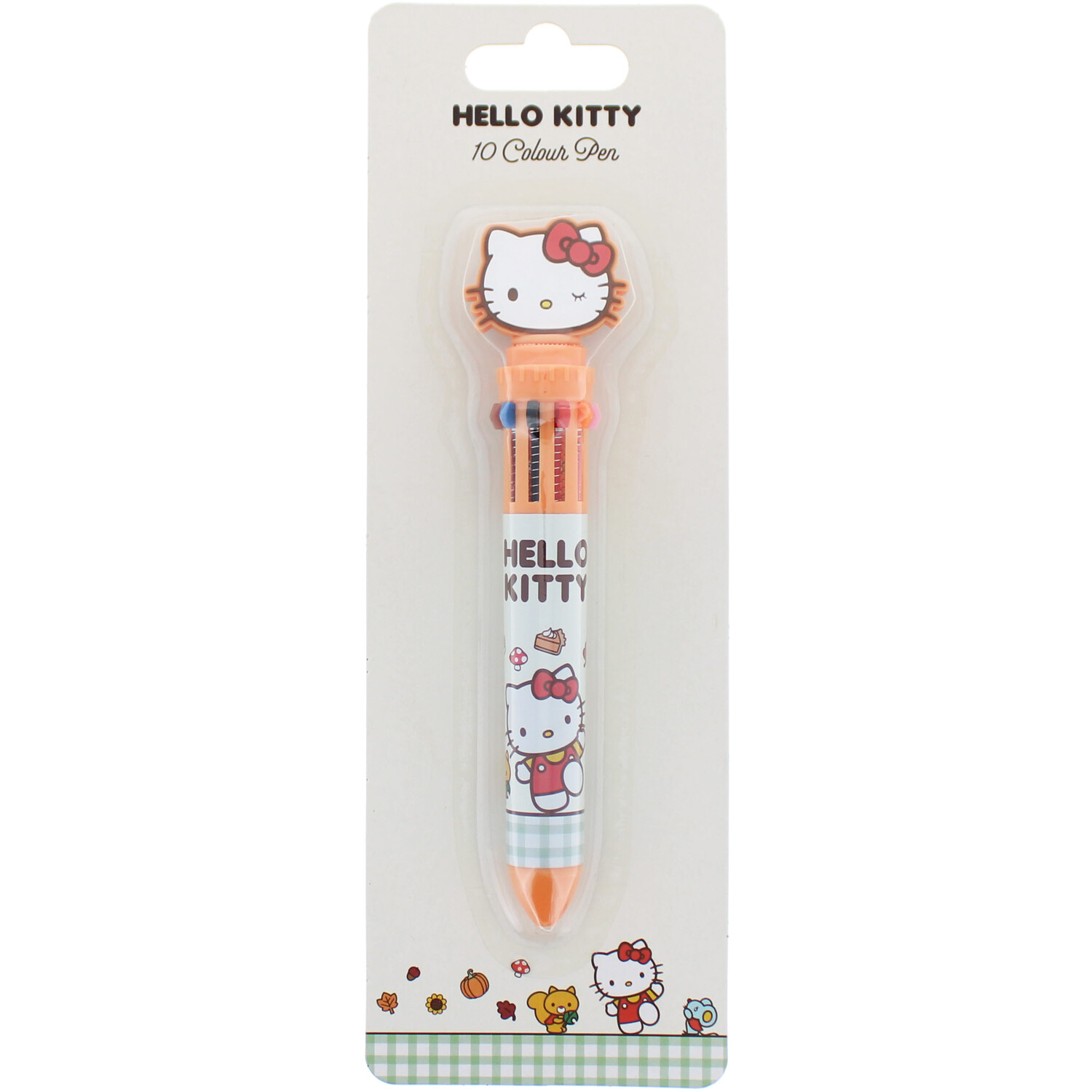 Pumpkin Hello Kitty 10 Colour Pen Orange and White Image 1