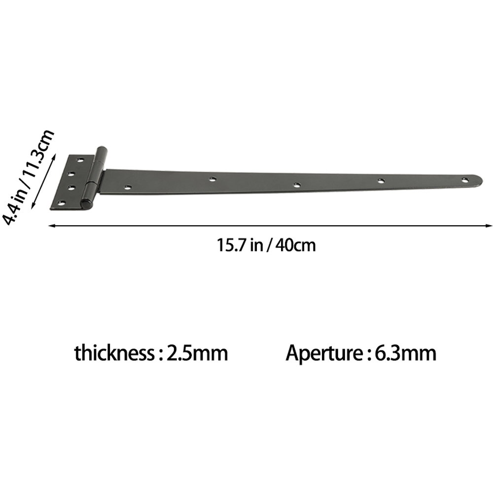 Living and Home Black Iron Heavy-Duty T-Hinge 400mm 3 Pack Image 8