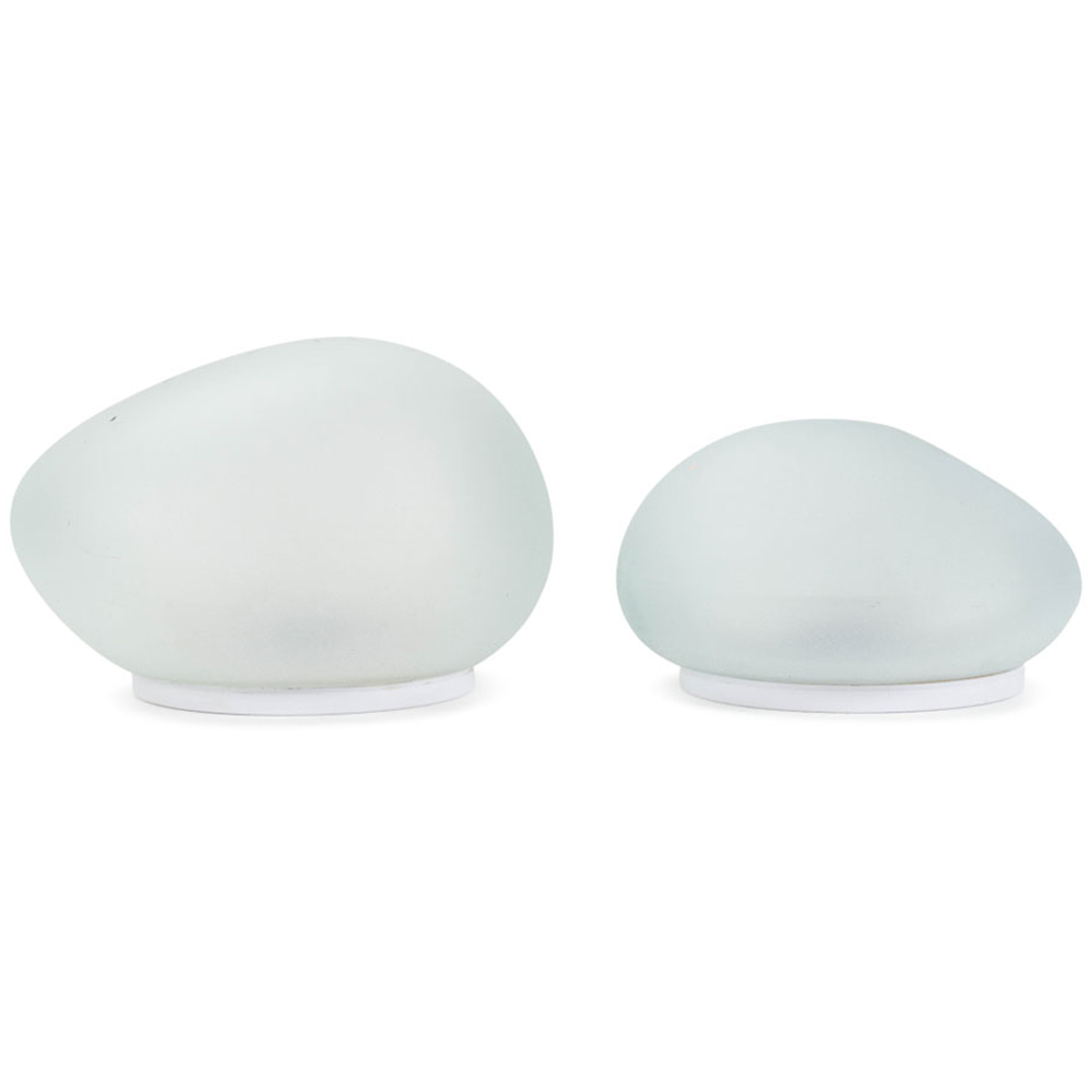 ValueLights Pebbles Set of 2 Clear Outdoor Solar Decorative Lights Image 1