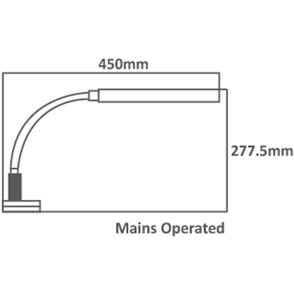 Sewing Online SO1240 White Single Tube Dimmable LED Table Lamp with Clamp and Adjustable Brightness Image 3