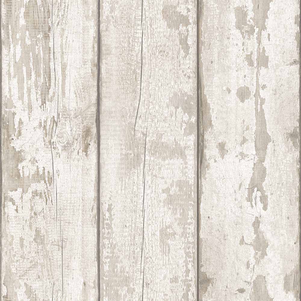 Arthouse Peel & Stick White Washed Wood Wallpaper Image 1