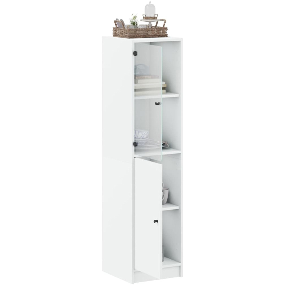 vidaXL 2 Door White Tall Highboard Image 5