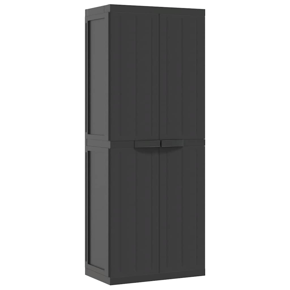 vidaXL 2 Door Black Outdoor Storage Cabinet Image 2