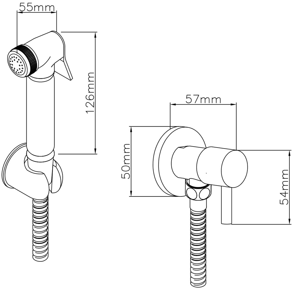 nuie Chrome Douche Spray Kit Image 2