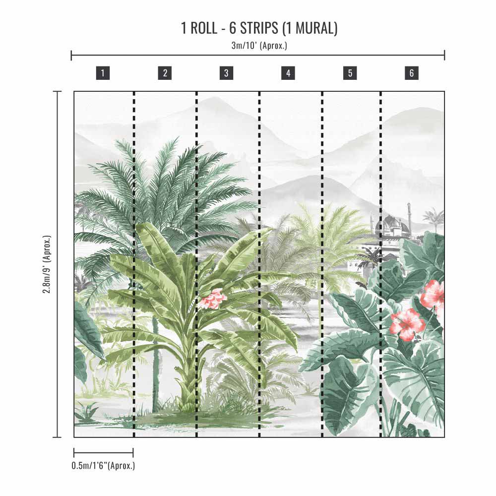 Art For The Home Tropical Forest Wall Mural Image 3