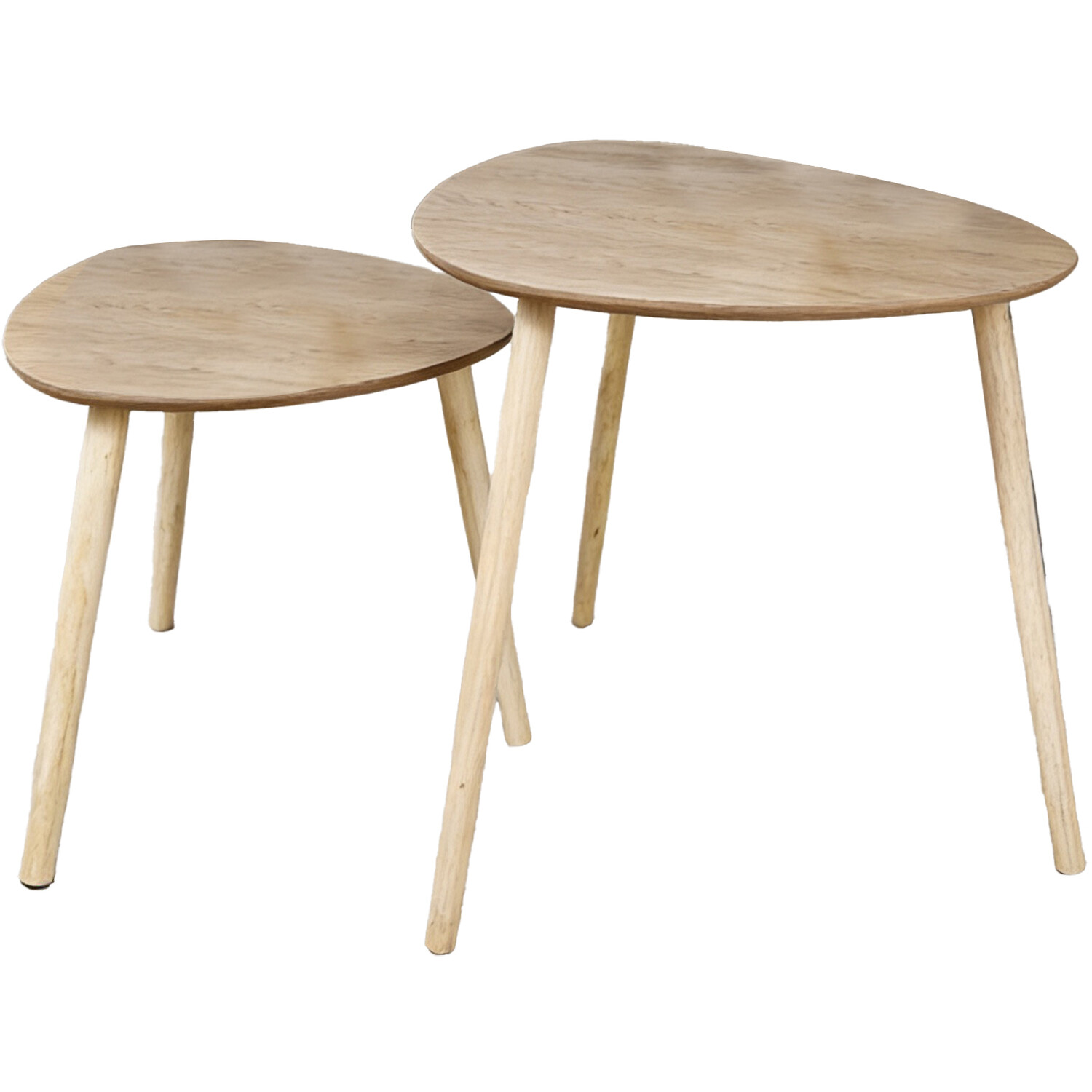 Set of 2 Lara Coffee Tables Oak Image 2