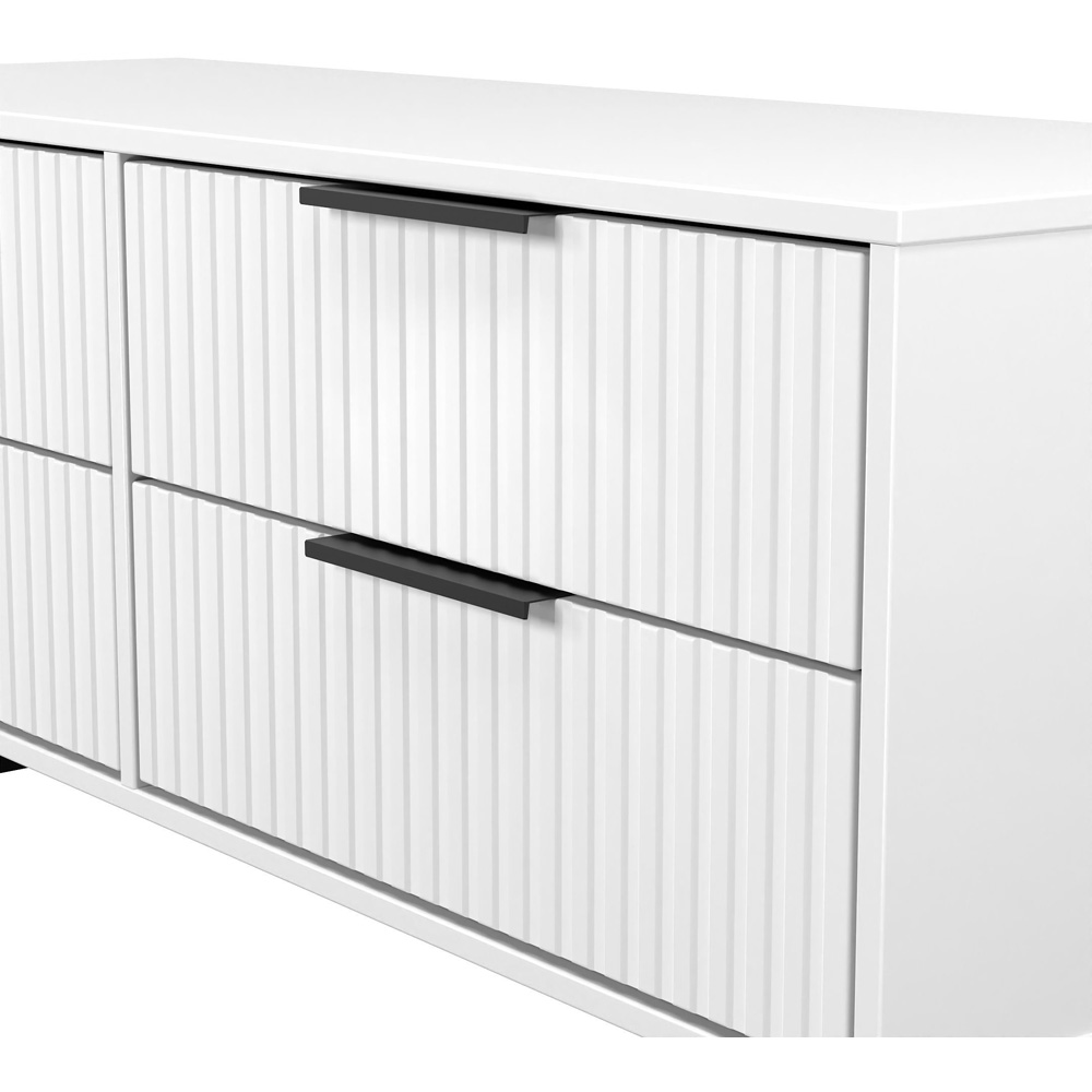 Crowndale Fluted 4 Drawer White Matt Bed Box Ready Assembled Image 5