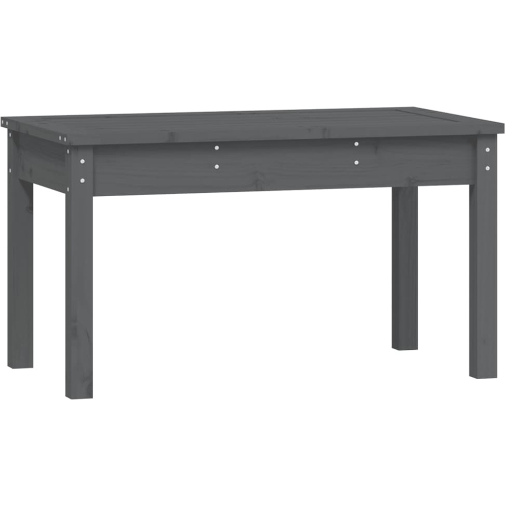 vidaXL Grey Solid Pine Wood Slatted Garden Bench 80 x 44 x 45cm Image 2