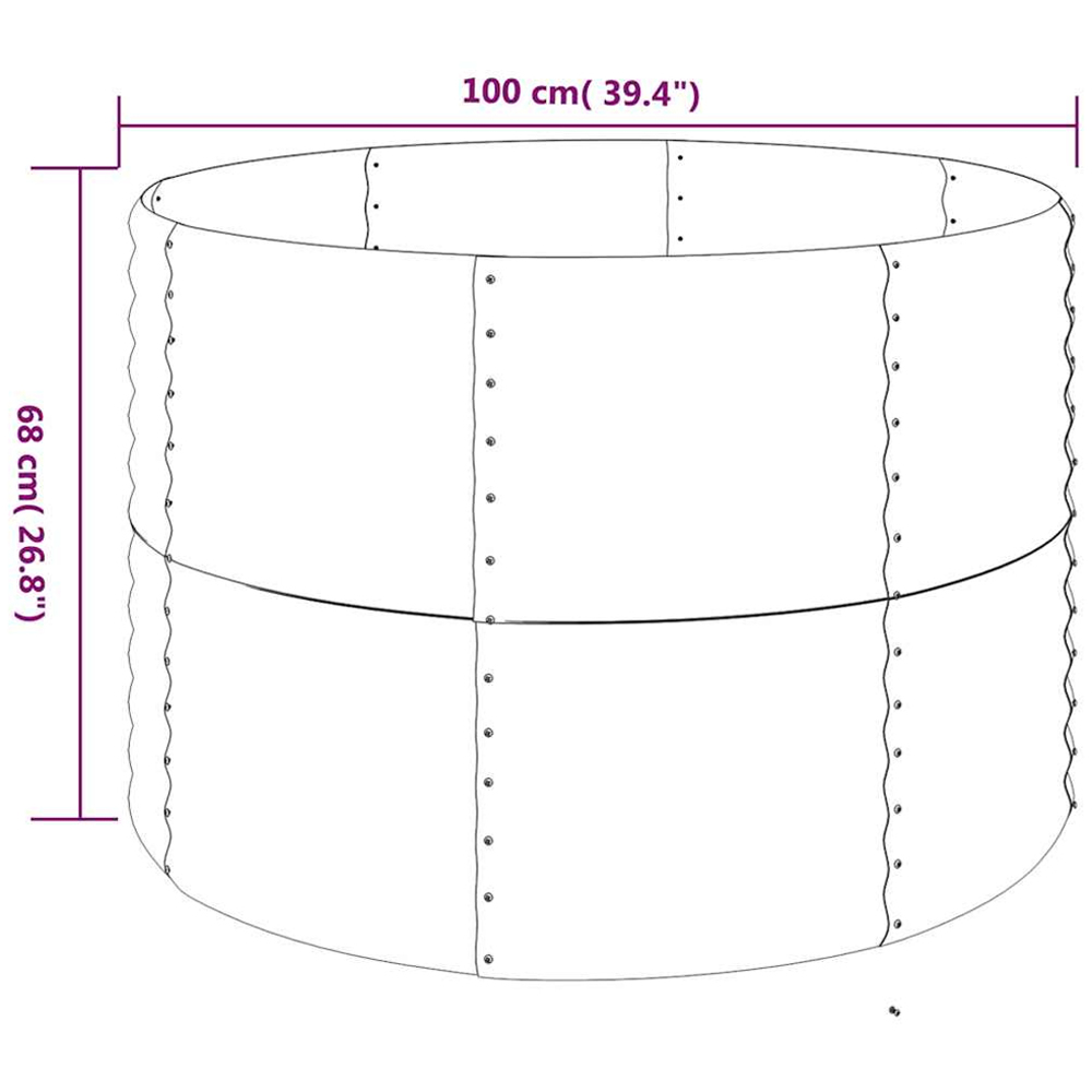 vidaXL Anthracite Galvanised Steel Raised Garden Bed 100 x 100 x 68cm Image 4