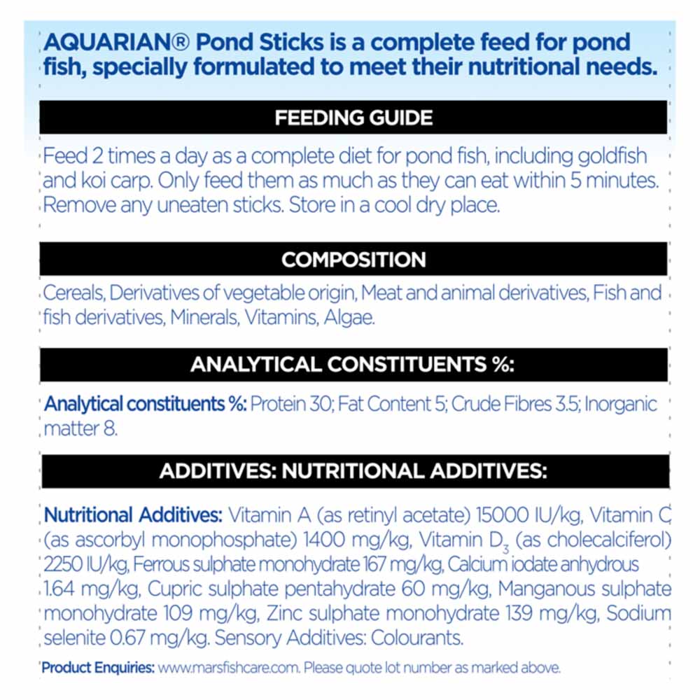 Aquarian Pond Fish Food 210g Image 3