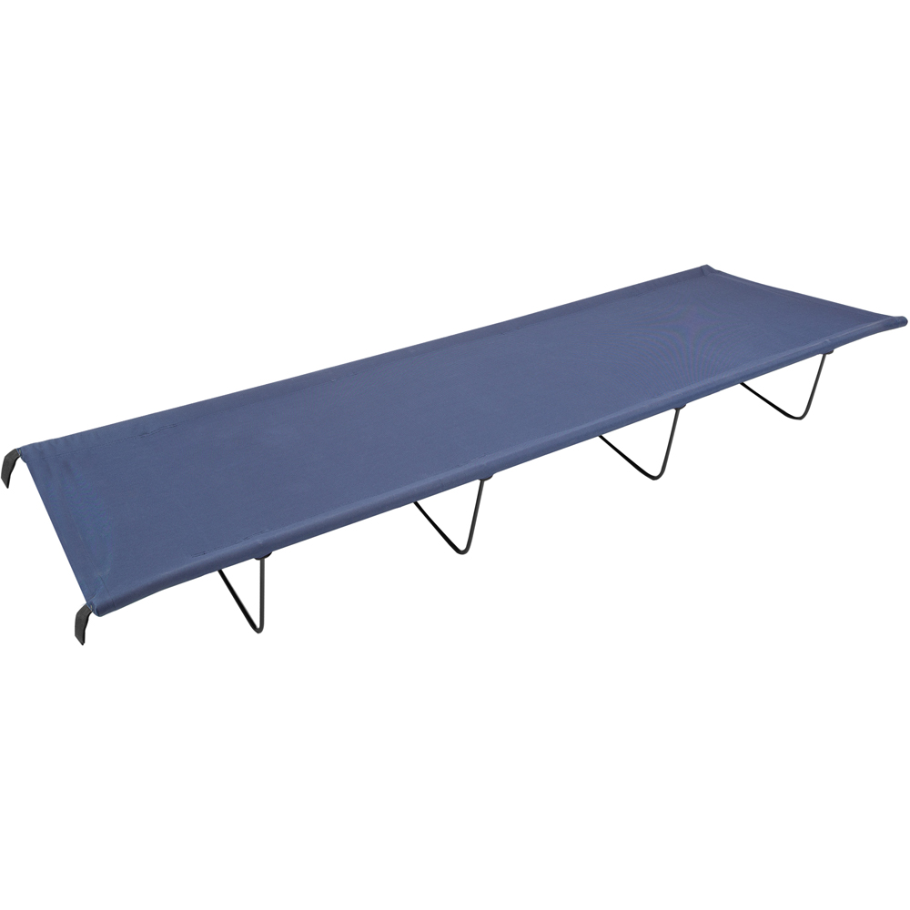 Milestone Camping 4 Legs Blue Folding Camping Bed Image 1