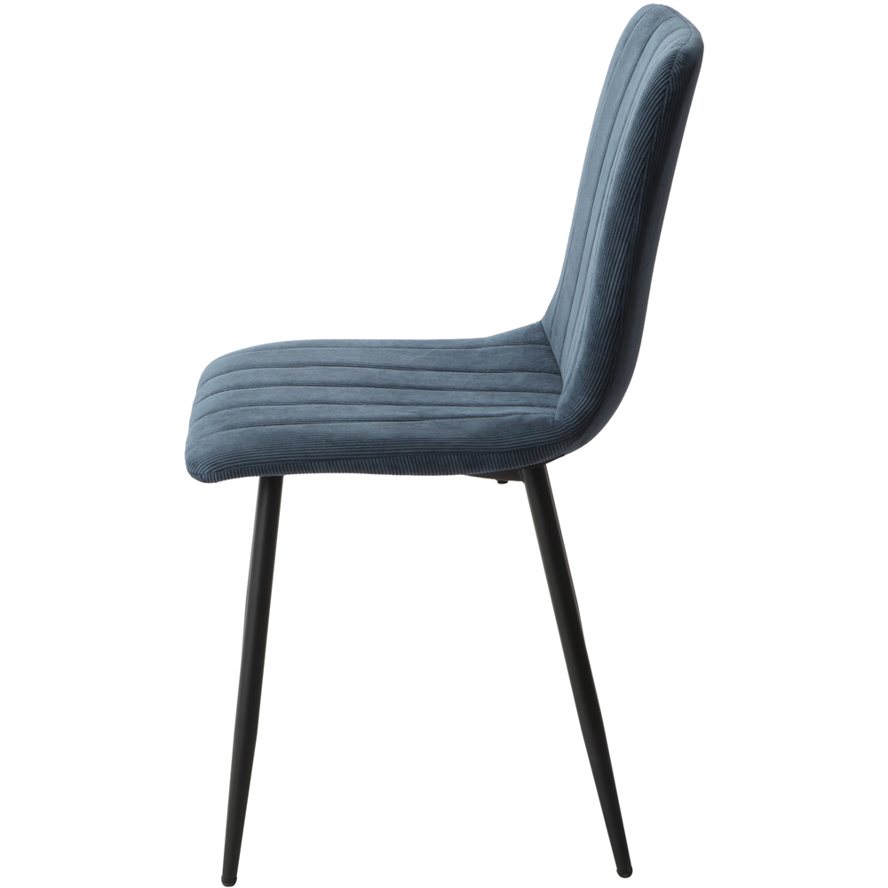 Core Products Aspen Set of 2 Blue and Black Straight Stitch Cord Dining Chair Image 8