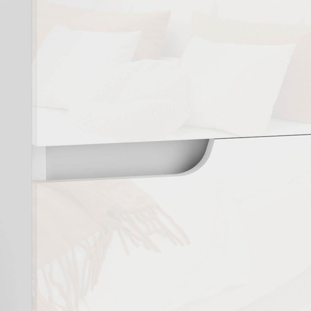 Portland 2 Drawer White Modern Bedside Table Image 3