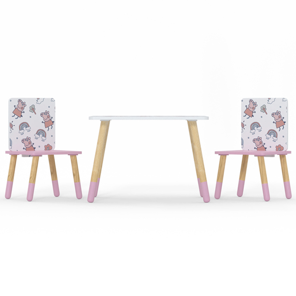 Kudl Kids 2 Seater Peppa Pig Pattern Table and Chair Set Image 2