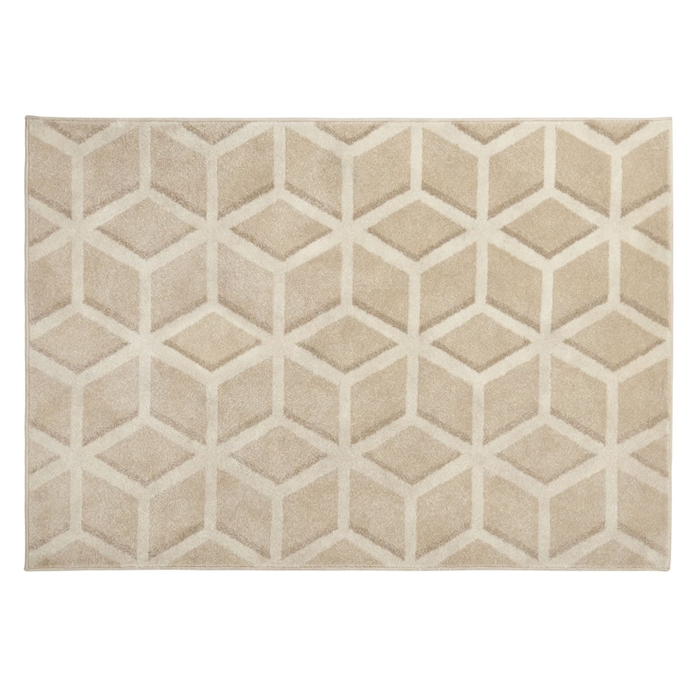 Wilko 120 x 170cm Natural Geometric Rug Image 1