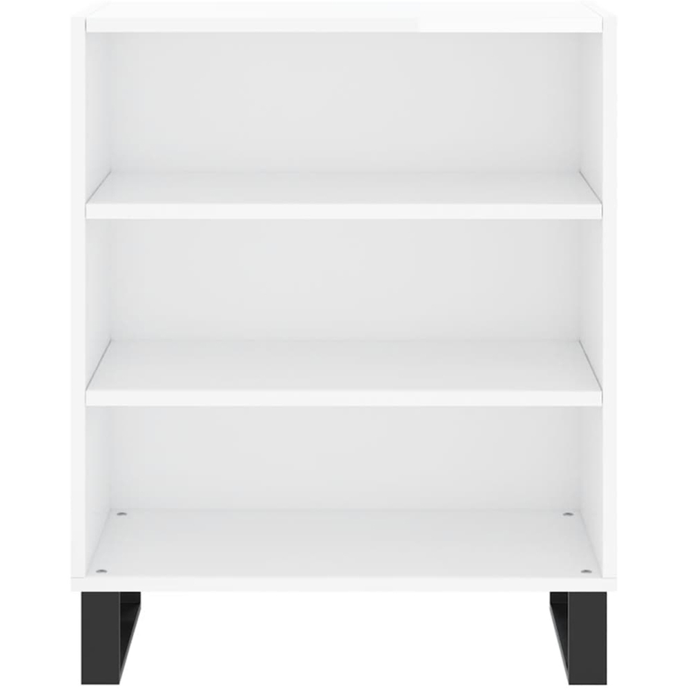 vidaXL 3 Shelf High Gloss White Sideboard Image 4