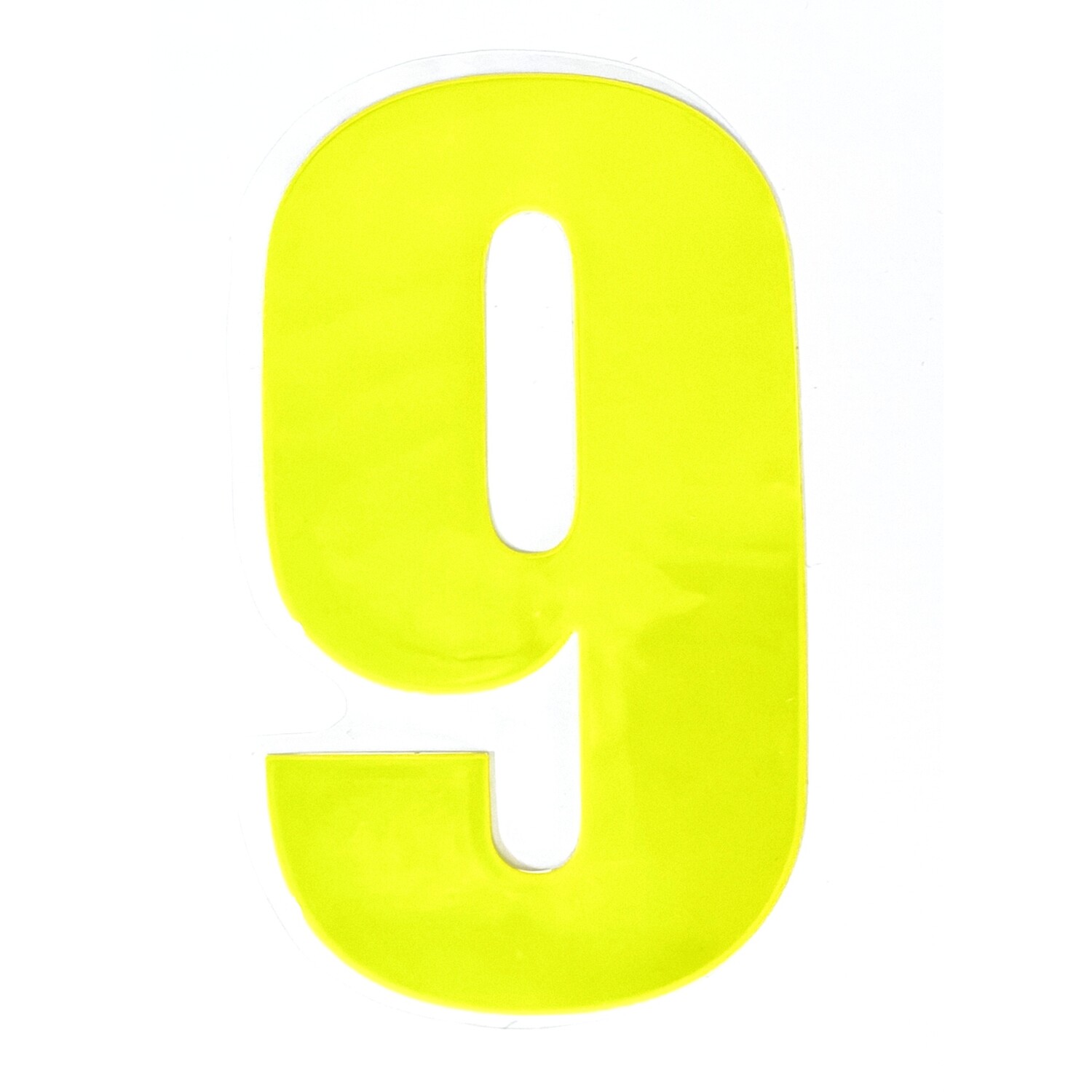 High Visibility Reflective Wheelie Bin Number Yellow 9 Image 2