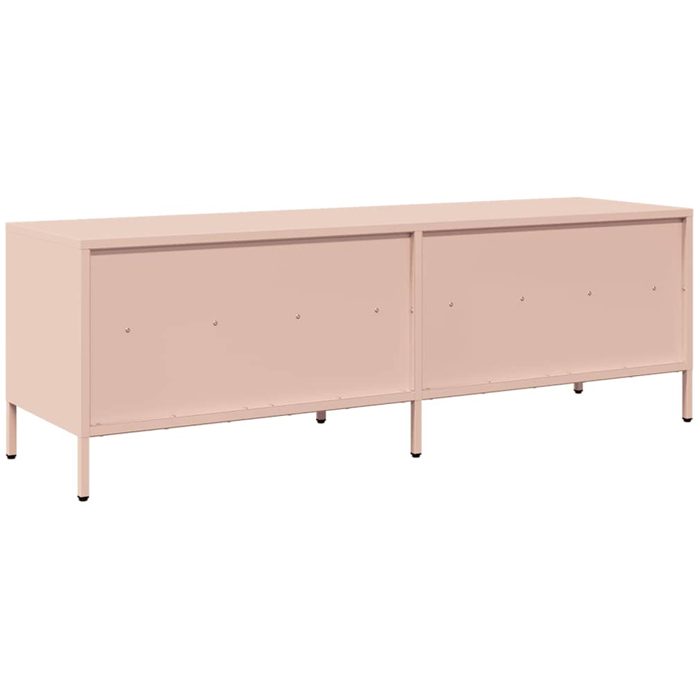 vidaXL 2 Drawer 2 Shelf Pink Steel Industrial Style TV Cabinet Image 6