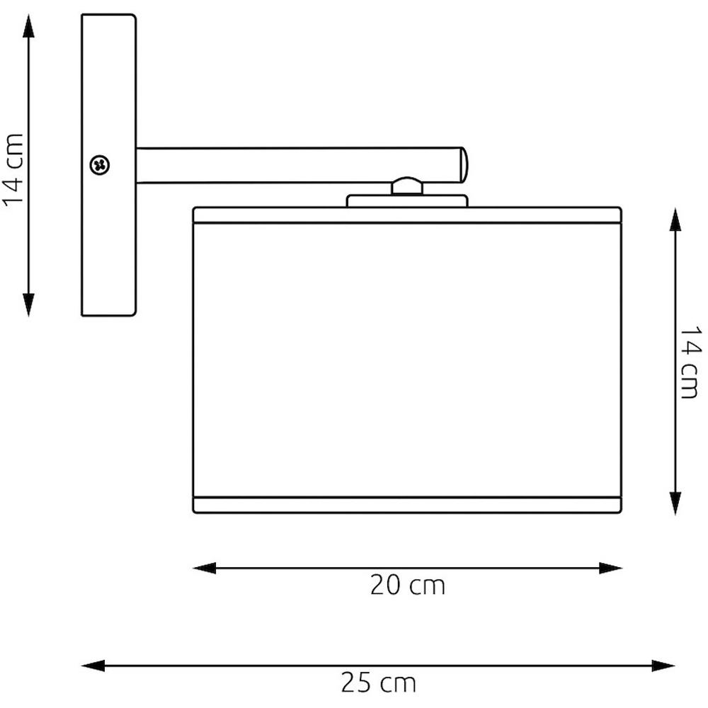 Emibig Lux Cylindrical Shade Black E27 Wall Light Image 6