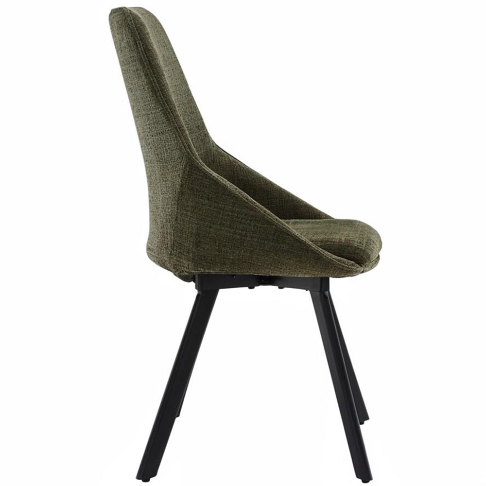 FWStyle Myla Set of 2 Green Chenille Upholstered Swivel Dining Chair Image 4