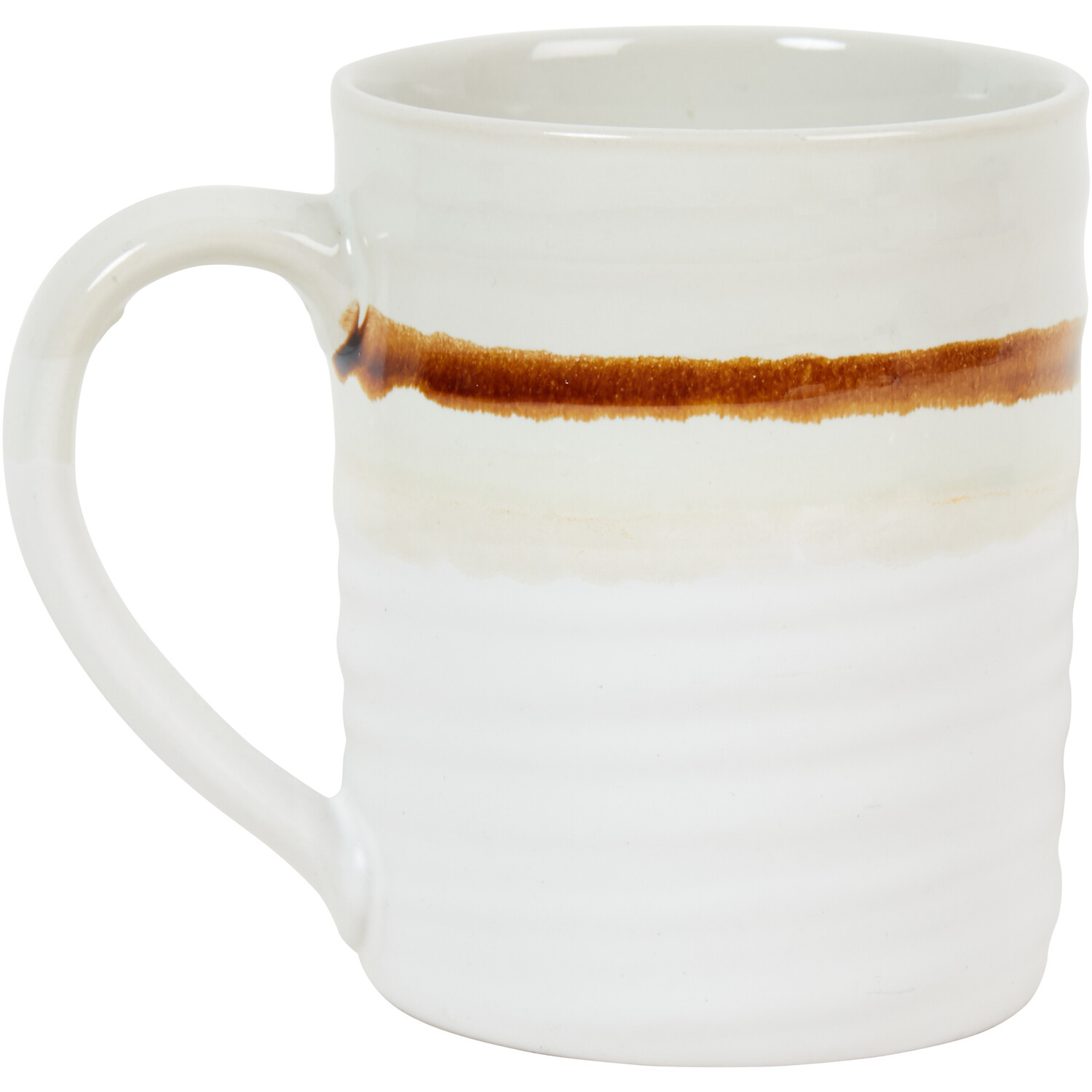 Two Tone Reactive Glaze Mug - Beige & White Image 1