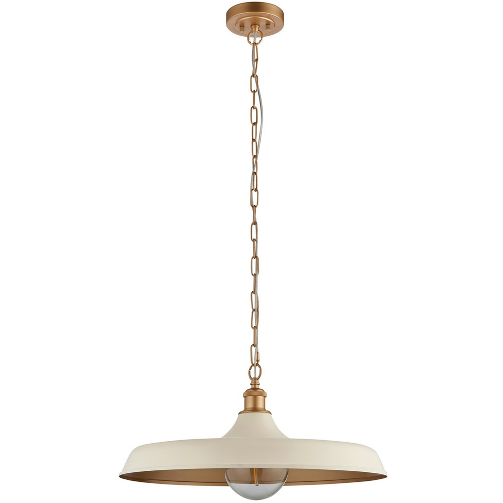 Merano Afragola Dome Matt Warm White and Satin Gold Pendant Ceiling Light Image 1
