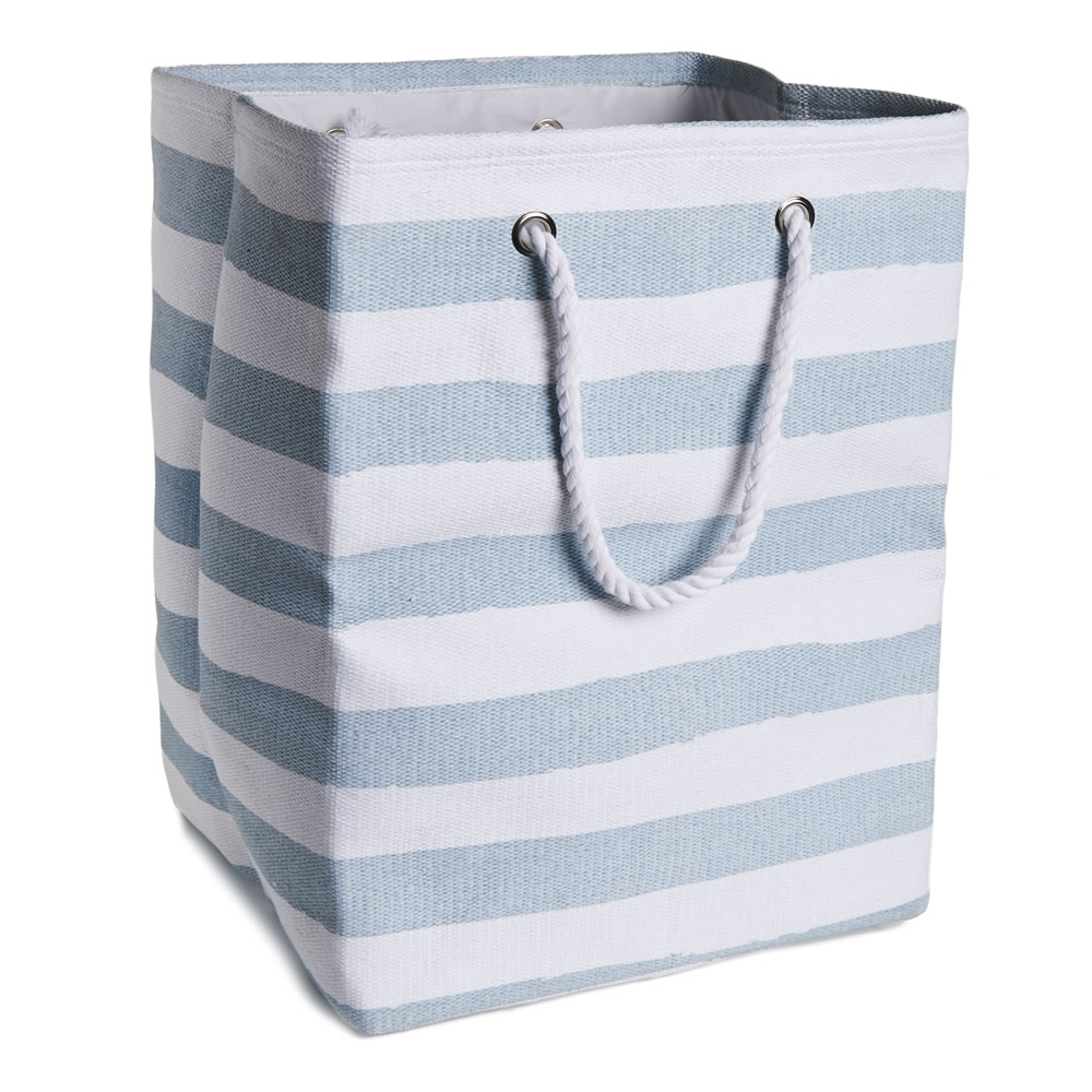 Wilko Laundry Bag Light Blue Stripes Image