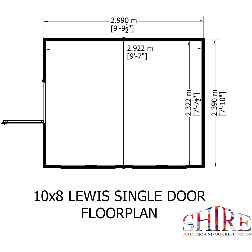 Shire Lewis 10 x 8ft Wooden Shiplap Apex Shed Image 9
