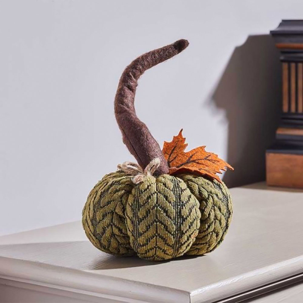 Garden Mile Green Plush Pumpkin Halloween Decoration 13cm Image 5