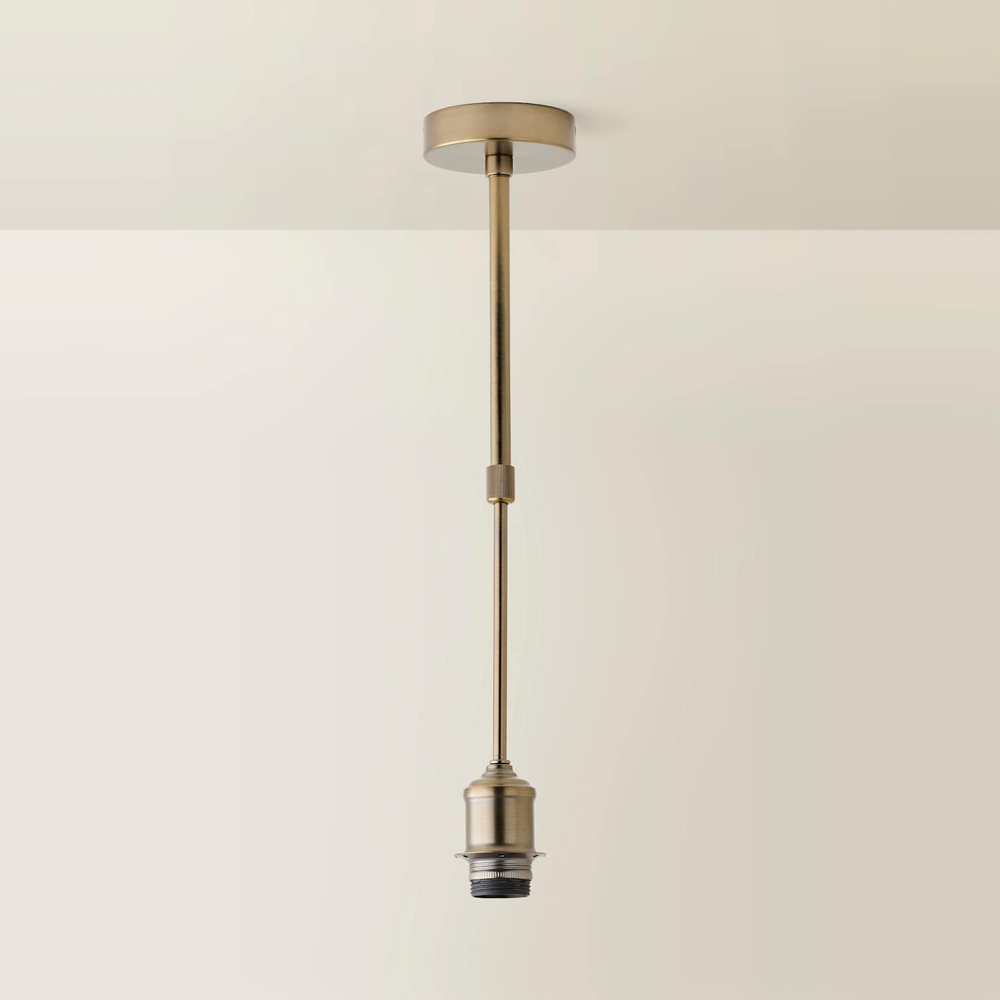 ValueLights Shaw Brushed Brass Adjustable Drop Ceiling Pendant Light Fitting Image 2