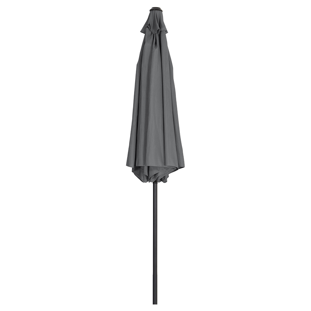 Living and Home Dark Grey Round Crank Tilt Parasol with Round Base 3m Image 5