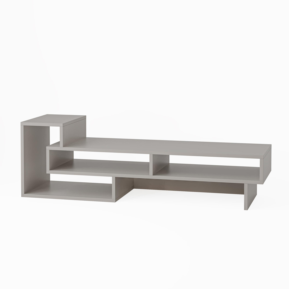 Decortie Tetra Mocha Grey Multimedia Centre TV Unit with Shelves Image 3