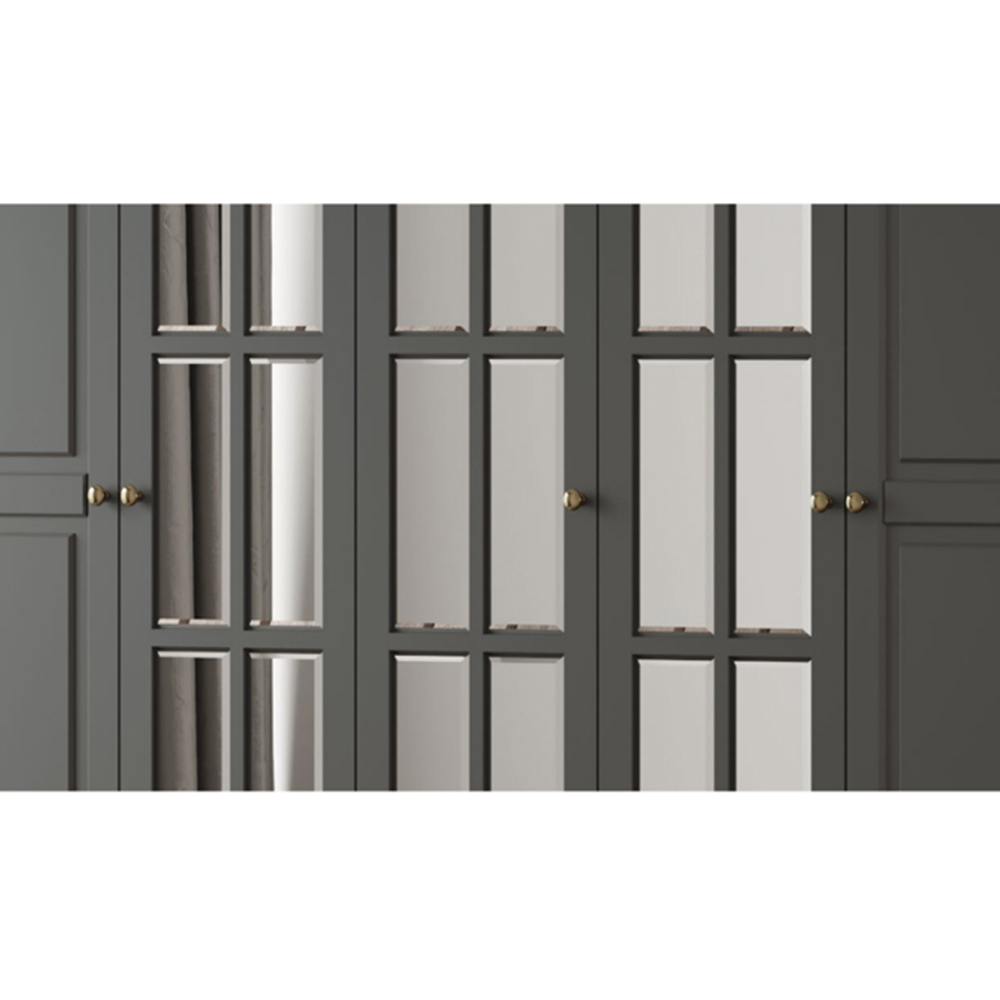 Evu MAISON 5 Door Anthracite XL Mirrored Wardrobe Image 4