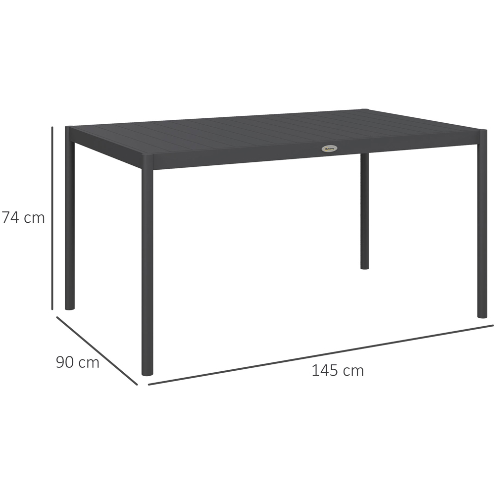 Outsunny 6 Seater Aluminium Outdoor Table Dark Grey Image 8