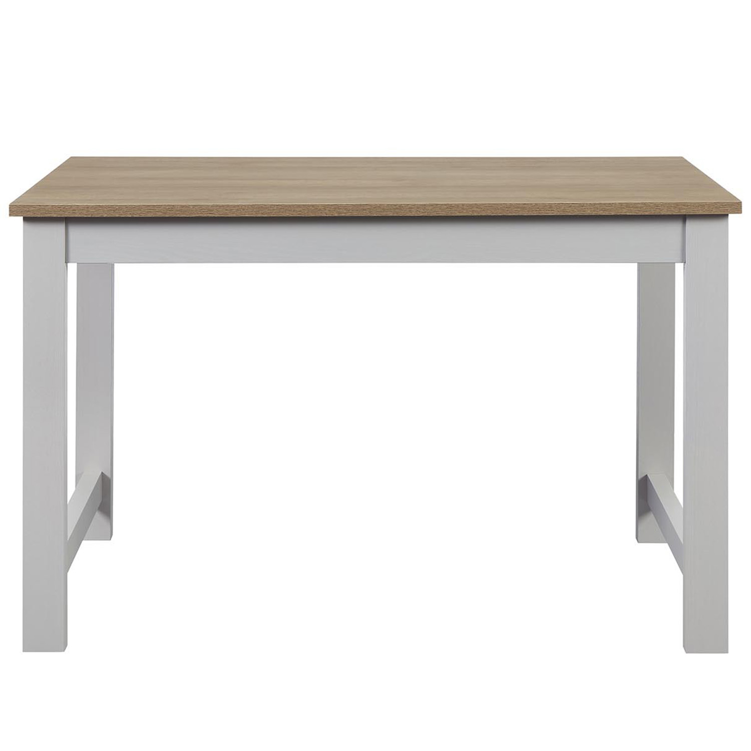 Cambridge Wooden 4 Seater Dining Bench Set Oak Effect and Light Grey Image 3
