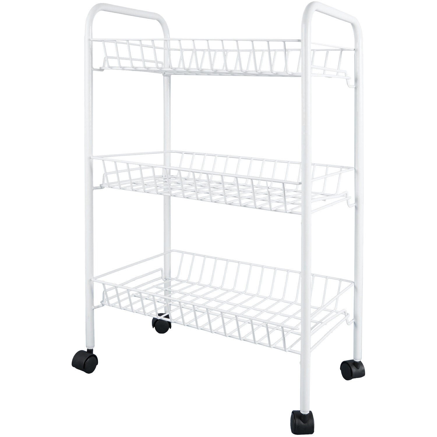 Metal 3 Tier Storage Trolley White - White Image 2