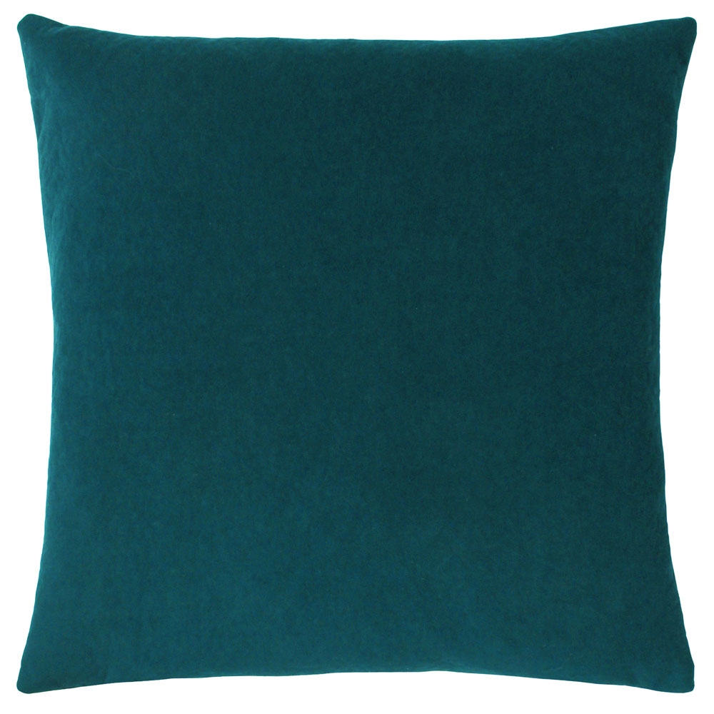 furn. Kobe Teal Velvet Cushion Image 1