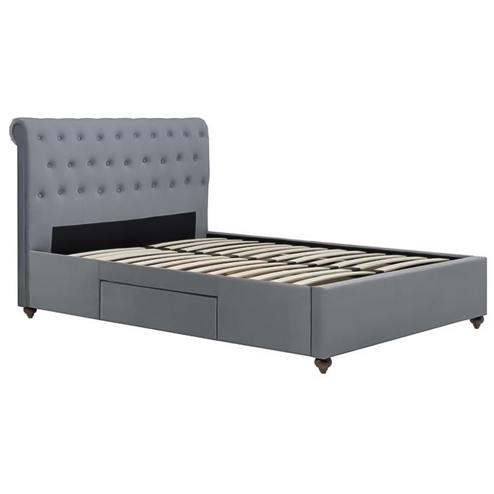 Marlow Super King Grey Velvet Bed Frame Image 2