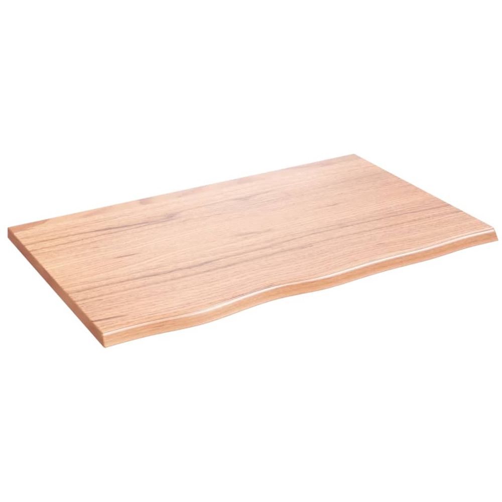 vidaXL 80 x 50 x 2cm Light Brown Solid Oak Wall Shelf Image 1