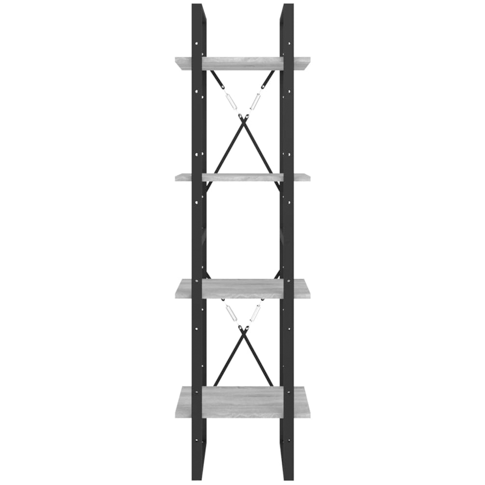 vidaXL 4 Shelf Grey Sonoma Industrial Style Bookcase Image 5