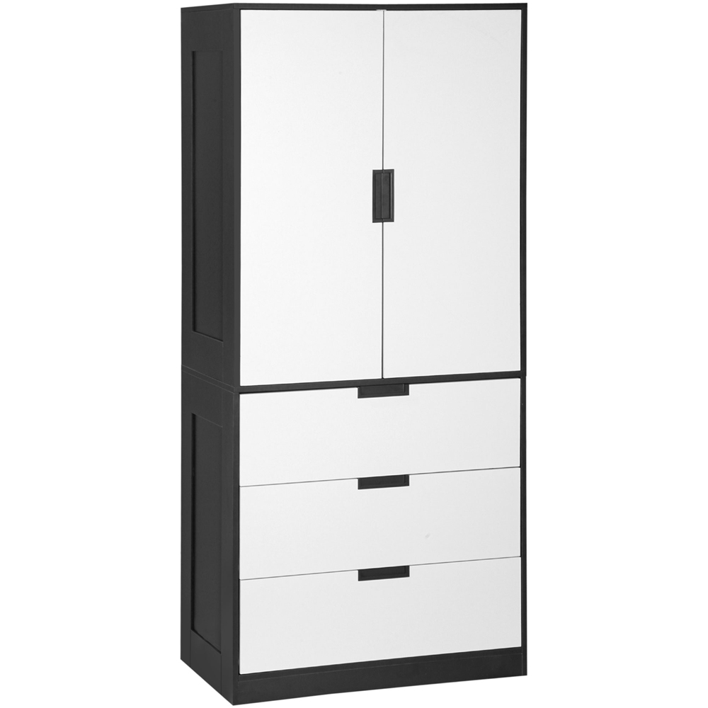 Portland 2 Door 3 Drawer White Wardrobe Image 2