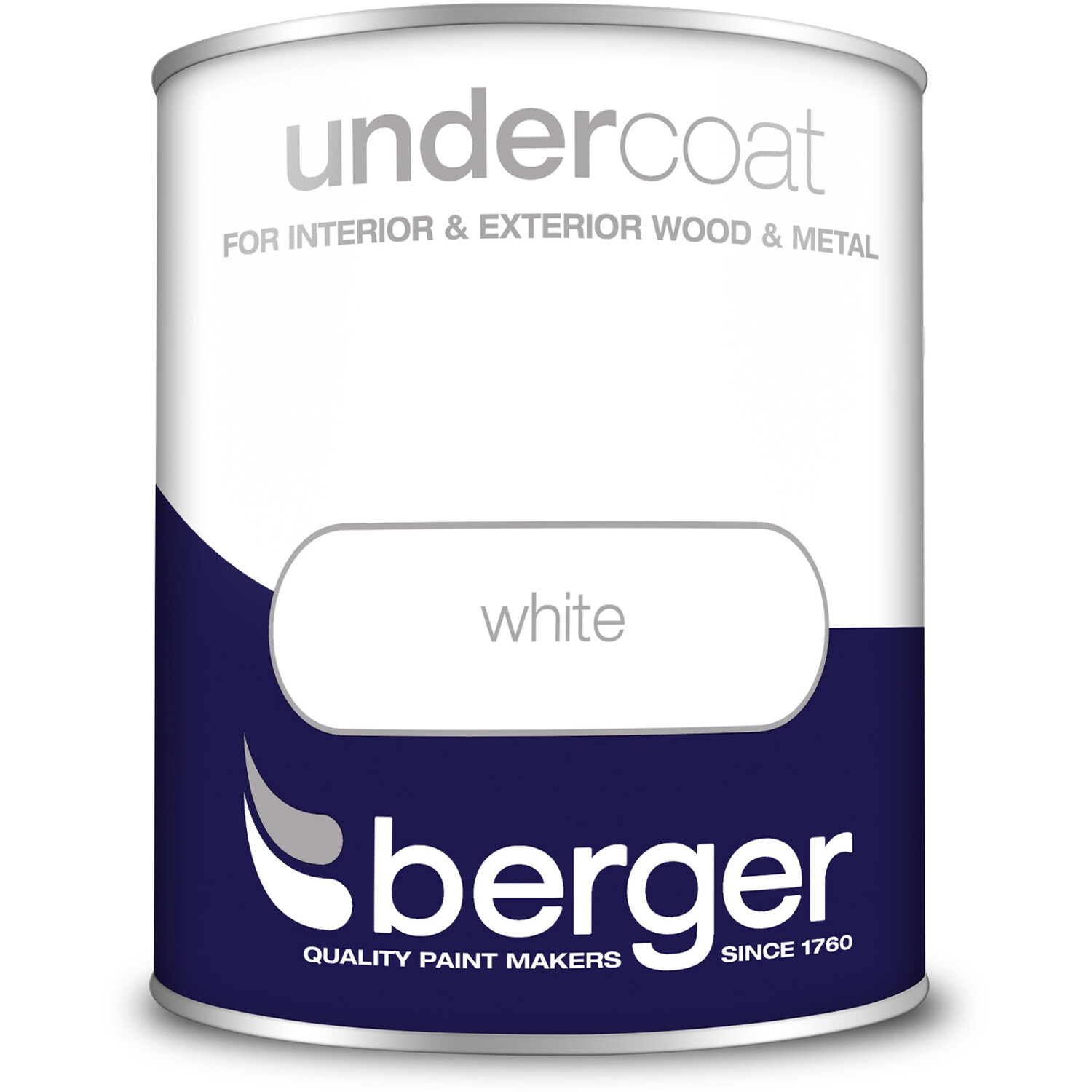 Berger Wood and Metal White Undercoat Paint 750ml Image 2