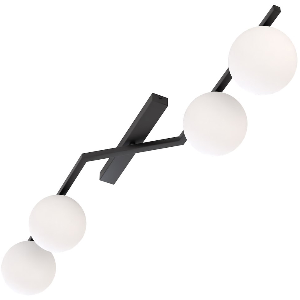 Emibig Nation 4 Light White Shade Black Ceiling Lamp Image 5