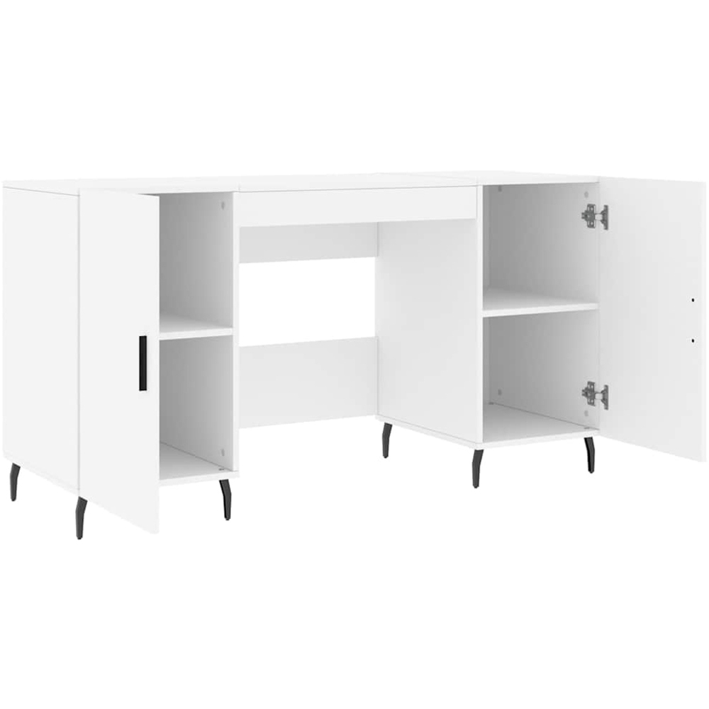 vidaXL 2 Door Computer Desk White Image 5