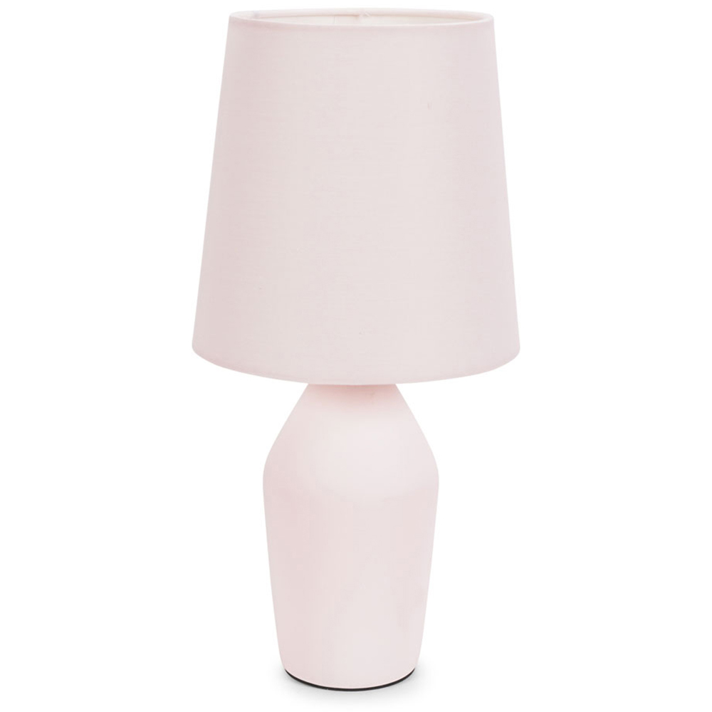ValueLights Arlo Pink Rose Shade Ceramic LED Table Lamp Image 1