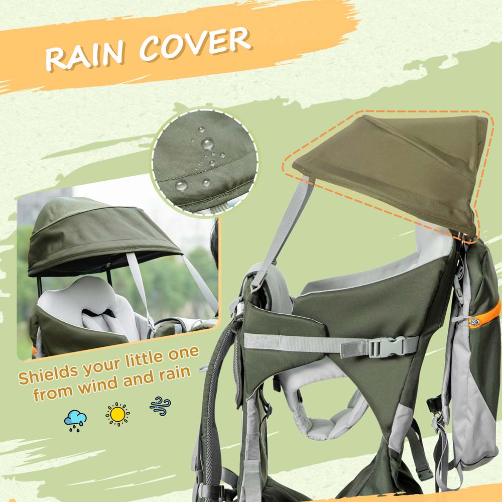 Portland Green Hiking Baby Backpack Carrier Image 5