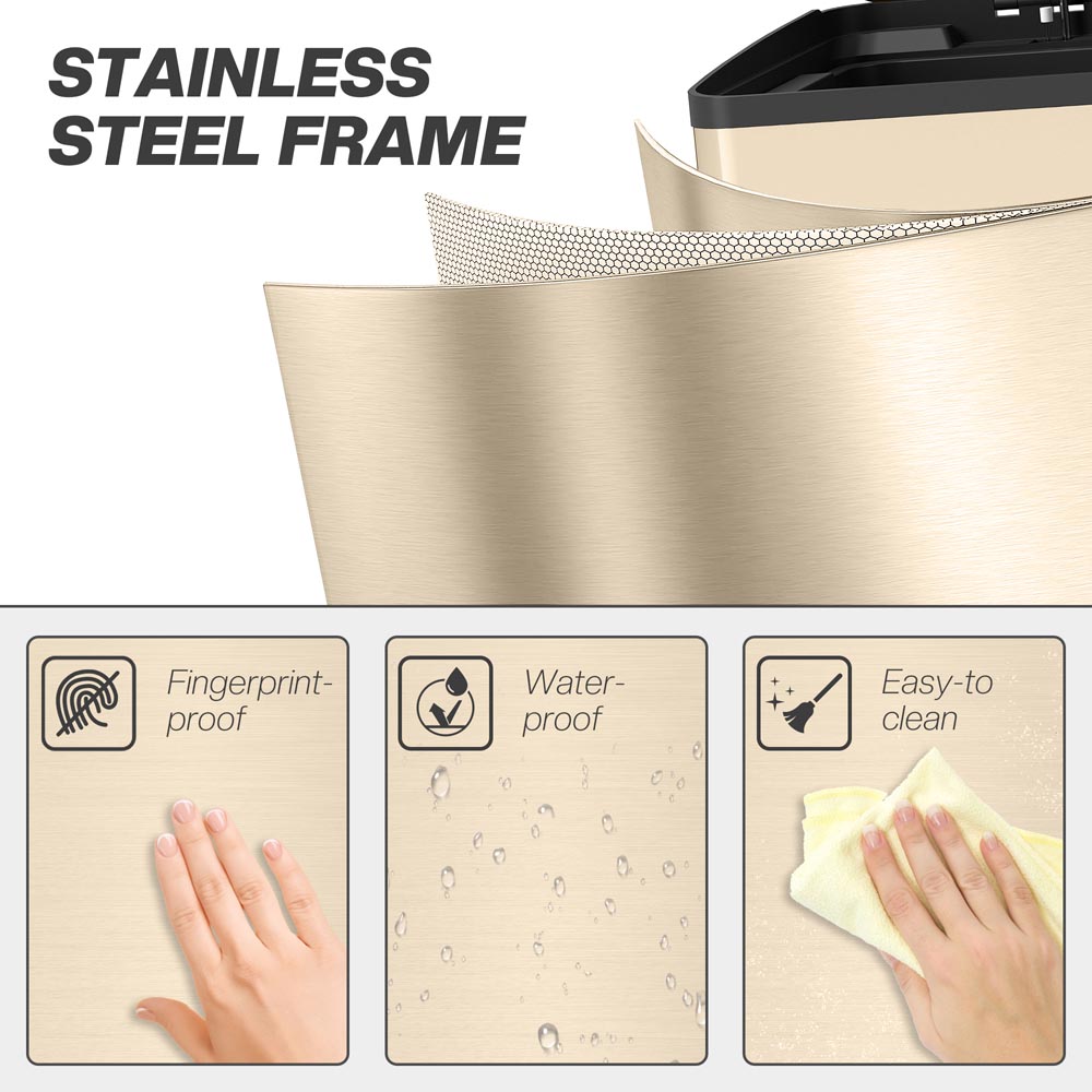 HOMCOM Golden Dual Compartment Kitchen Bin 40L Image 8
