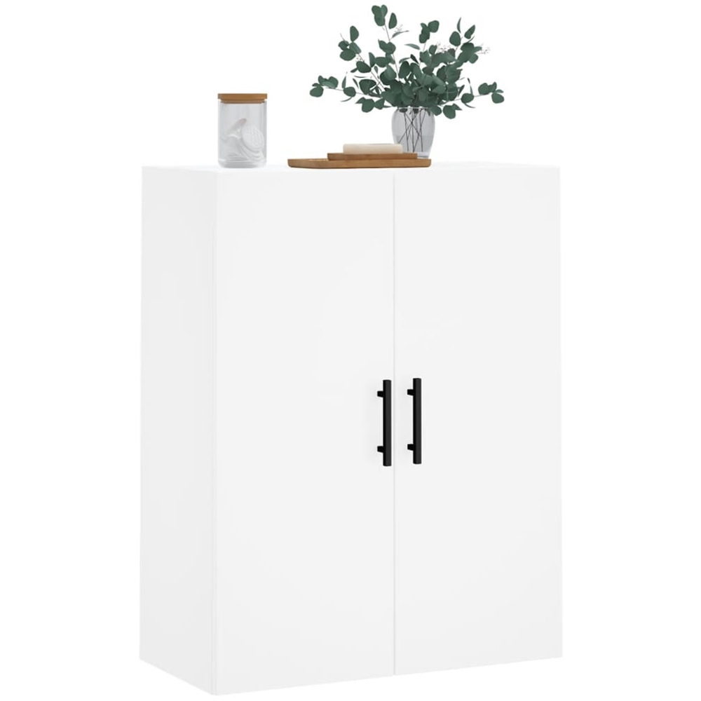 vidaXL 2 Door White Wall Mounted Slim Storage Cabinet Image 3